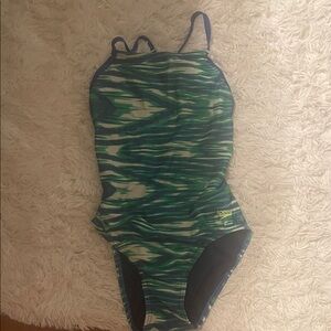 Speedo Kids One-Piece Swimsuit - Green and Navy